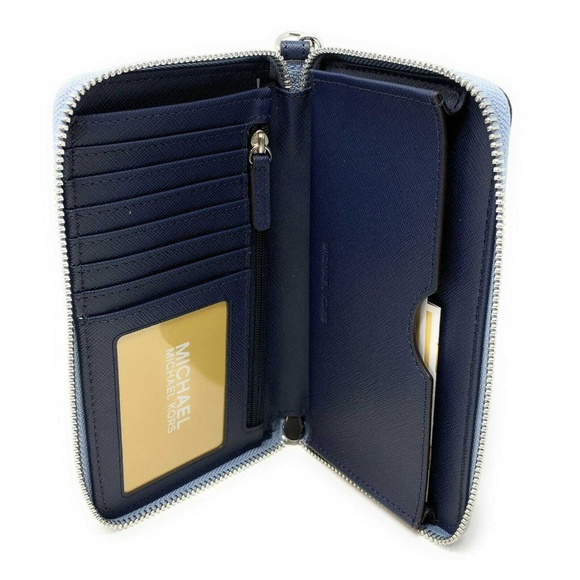 Michael Kors Jet Set Travel Large Wallet Pale Blue - Picture 4 of 4